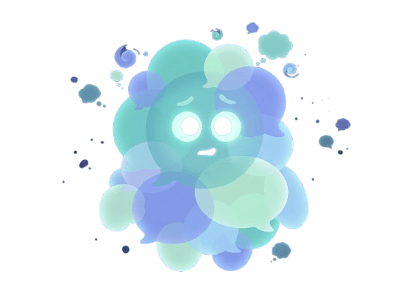 Illustration of calming thought bubbles